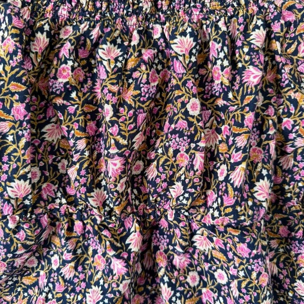 Old Navy Floral Smocked Puff Sleeve Blouse Cottagecore Romantic Boho Top